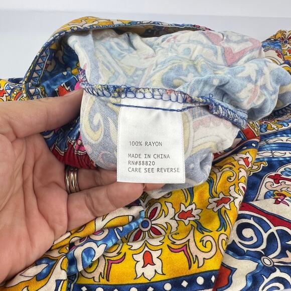 Haute Hippie Medium Wide leg pants boho resort flowy pattern beachwear lounge - Picture 7 of 10